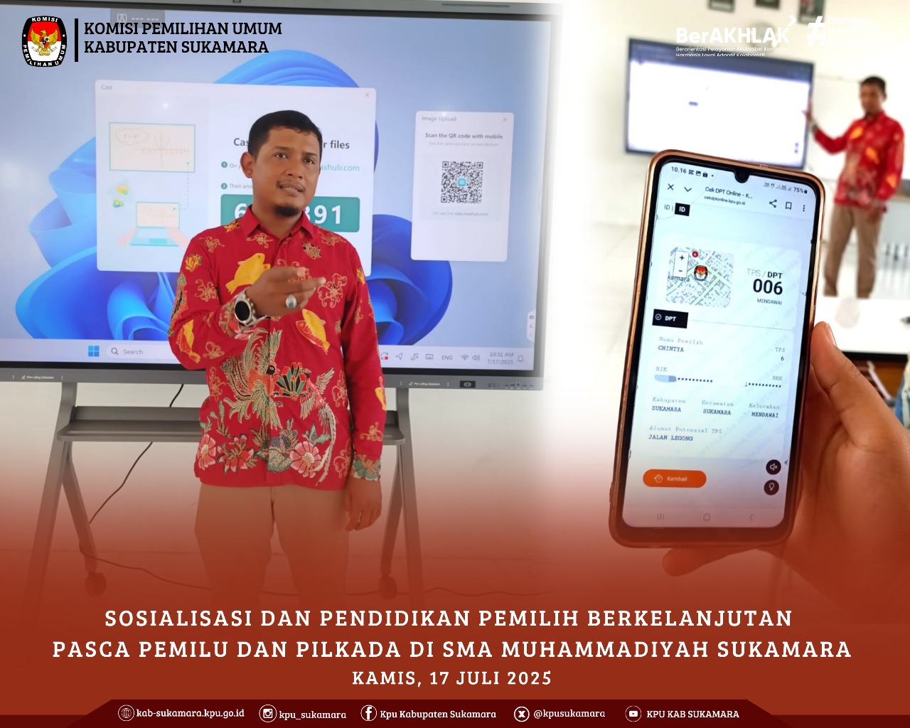 Sosialisasi Pendidikan Pemilih Berkelanjutan di SMA Muhammadiyah Sukamara
