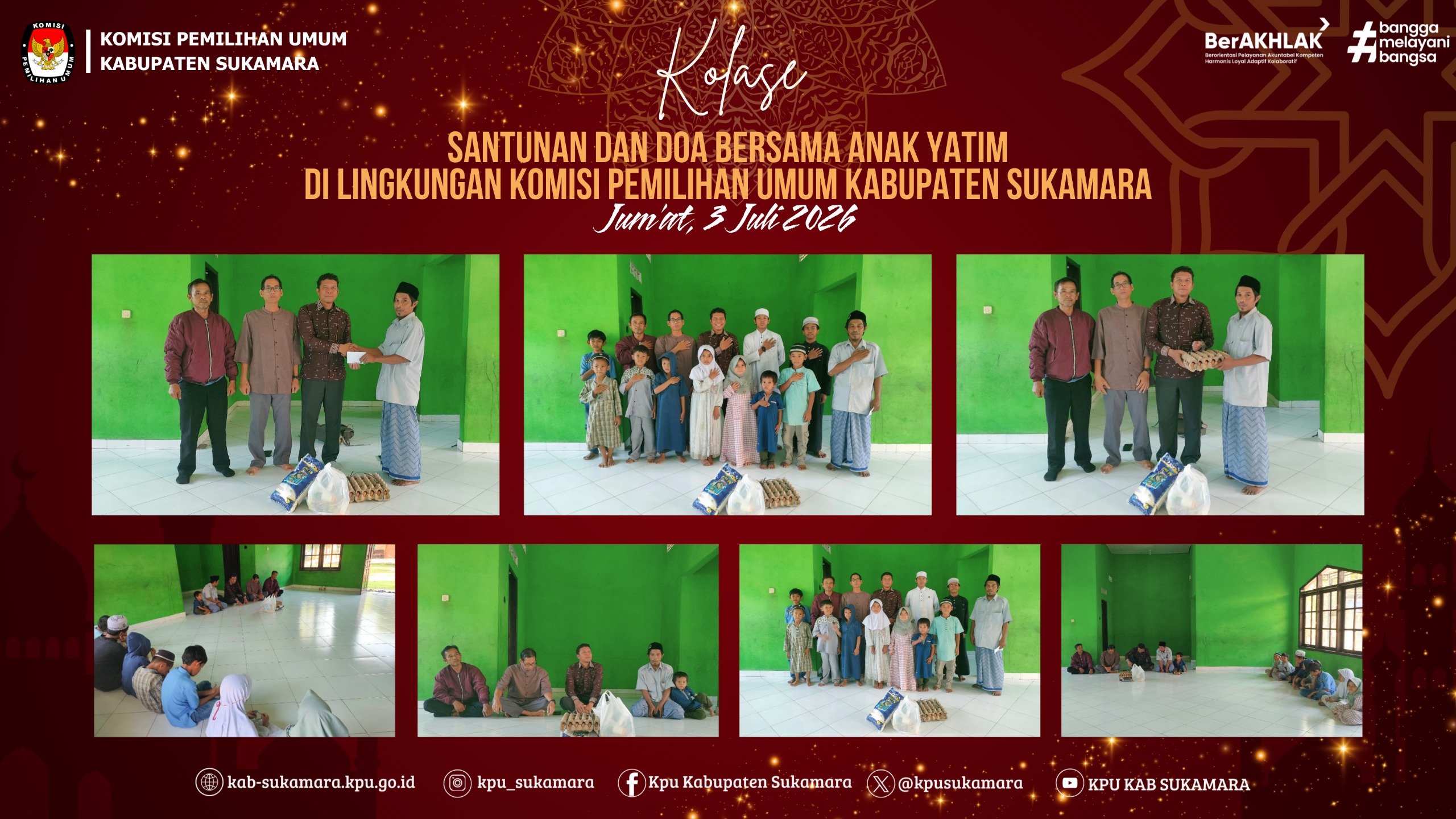 Santunan dan Doa Bersama Anak Yatim di Lingkungan KPU kabupaten Sukamara