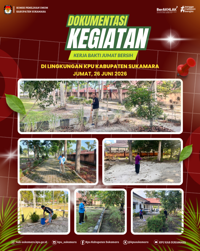 Kegiatan Kerja Bakti Jumat Bersih di KPU Kabupaten Sukamara