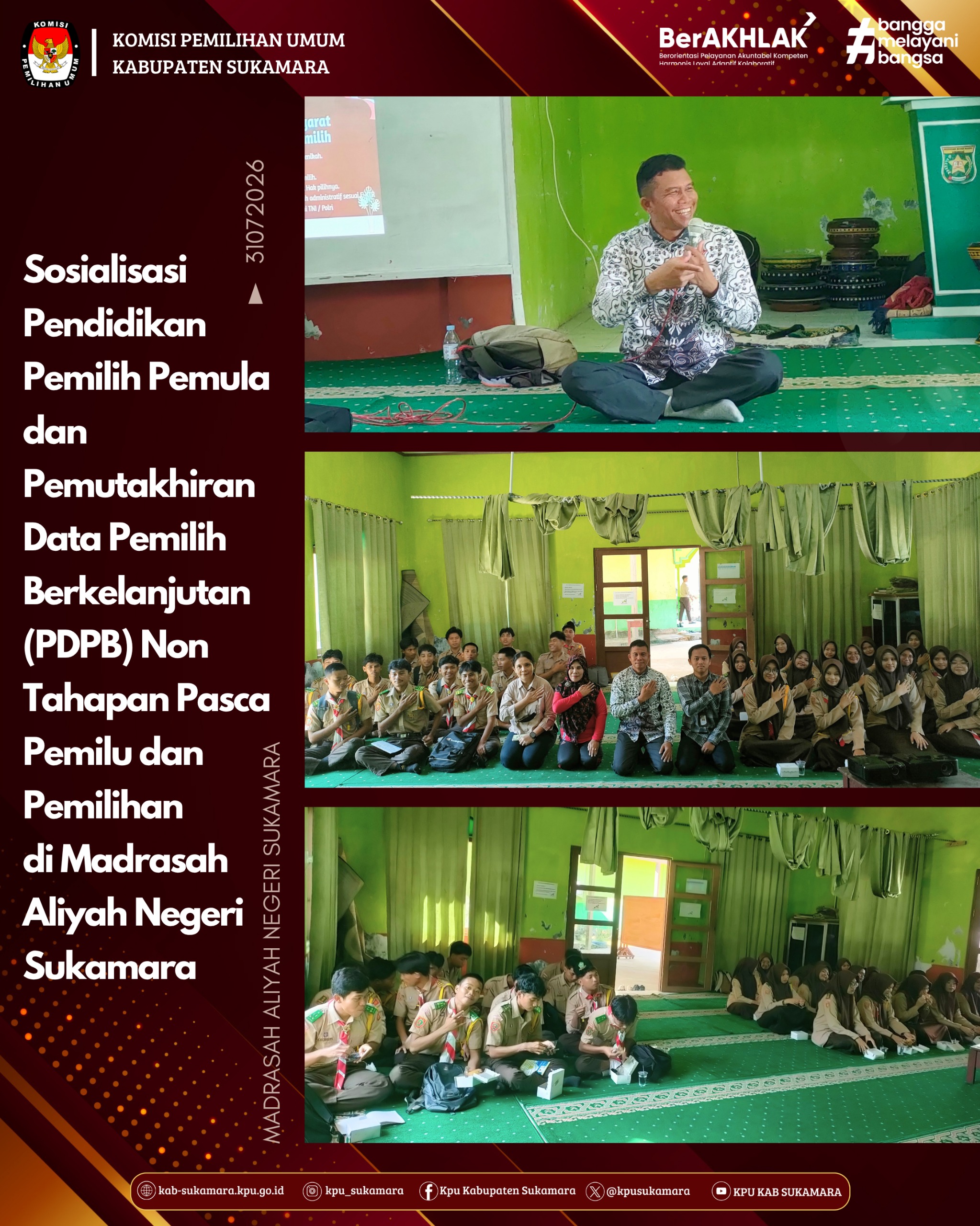 Sosialisasi Pendidikan Pemilih Pemula di Madrasah Aliyah Negeri Sukamara.