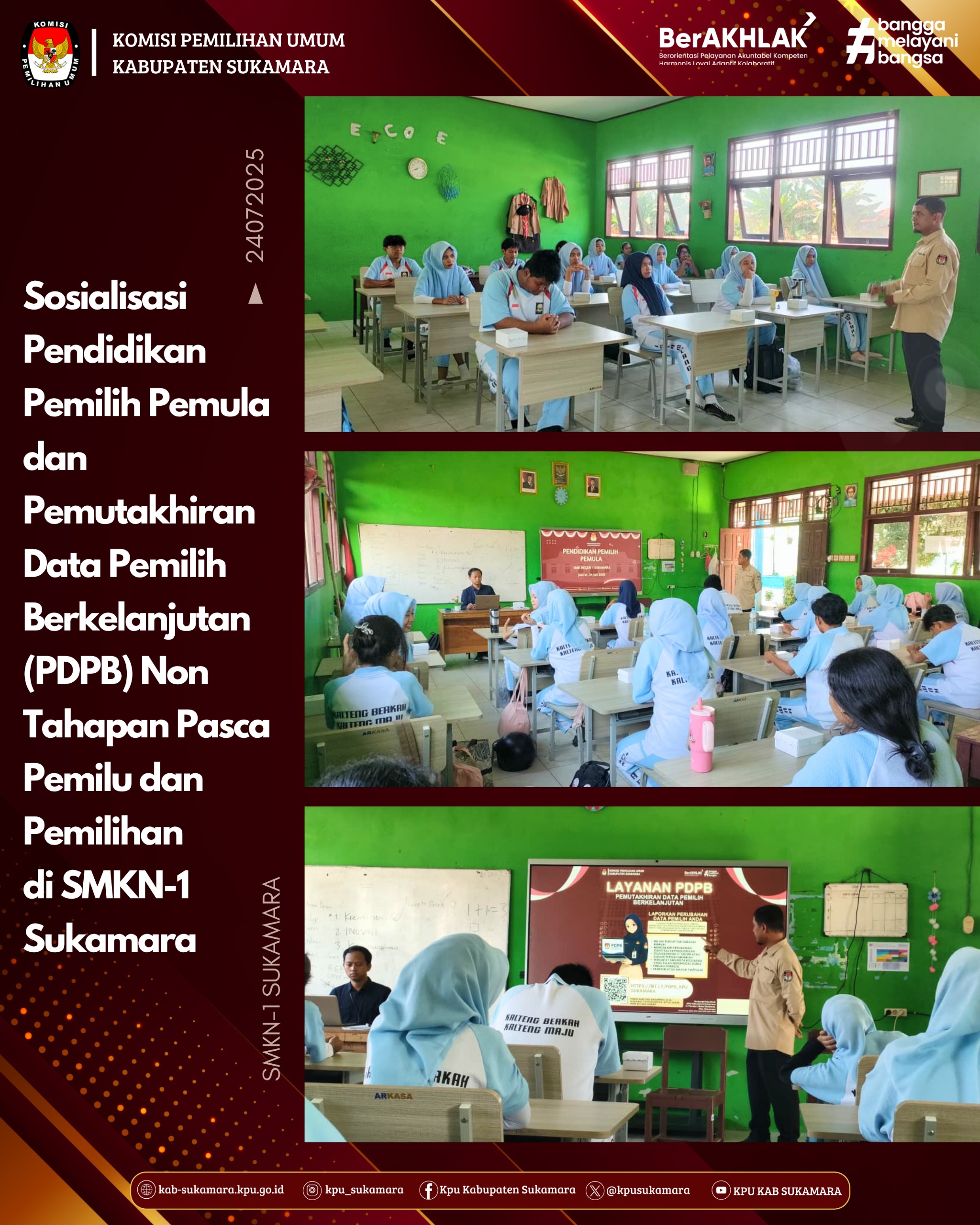 Sosialisasi Pendidikan Pemilih Pemula di SMKN 1 Sukamara