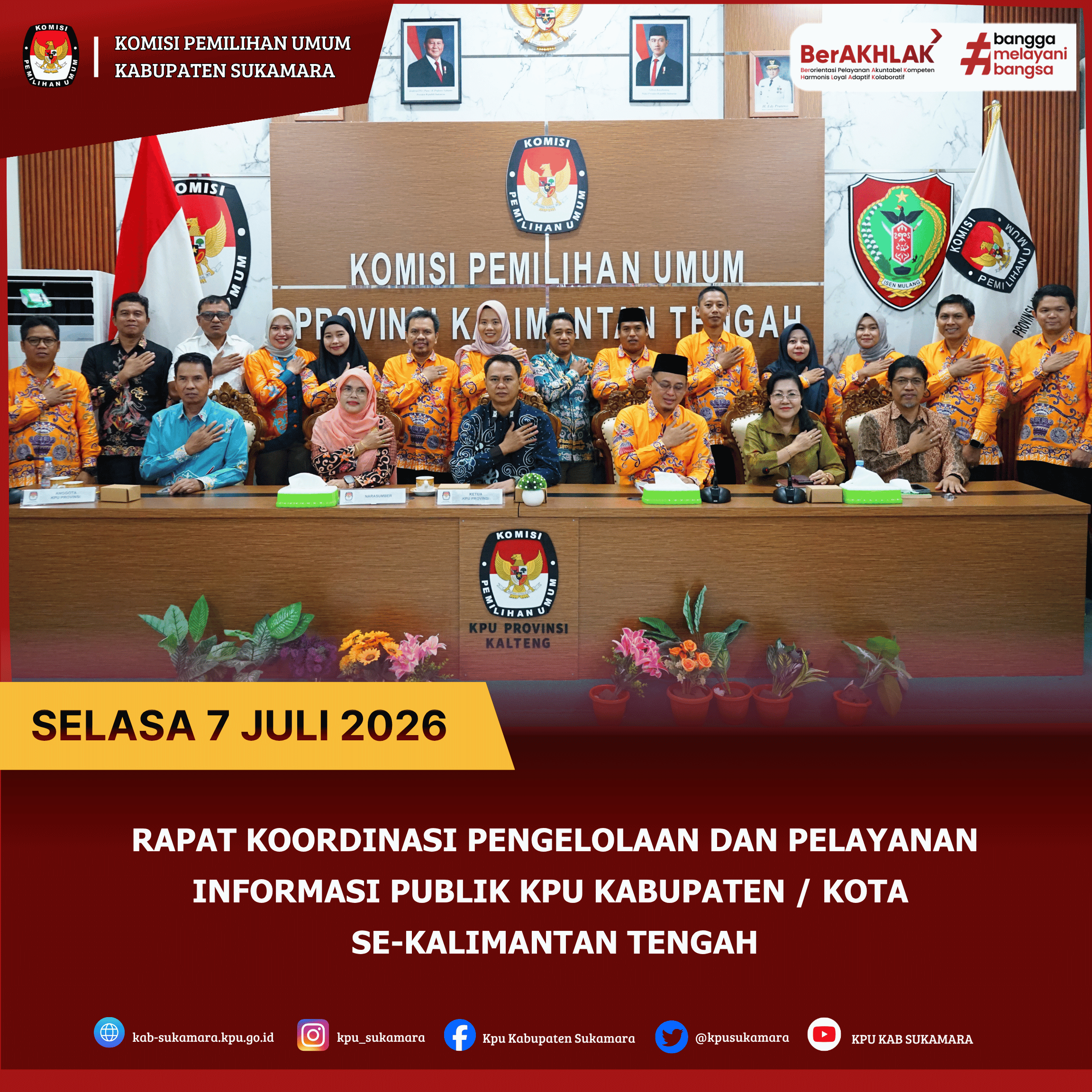 RAPAT KOORDINASI PENGELOLAAN DAN PELAYANAN INFORMASI PUBLIK KPU KABUPATEN/KOTA KALIMANTAN TENGAH