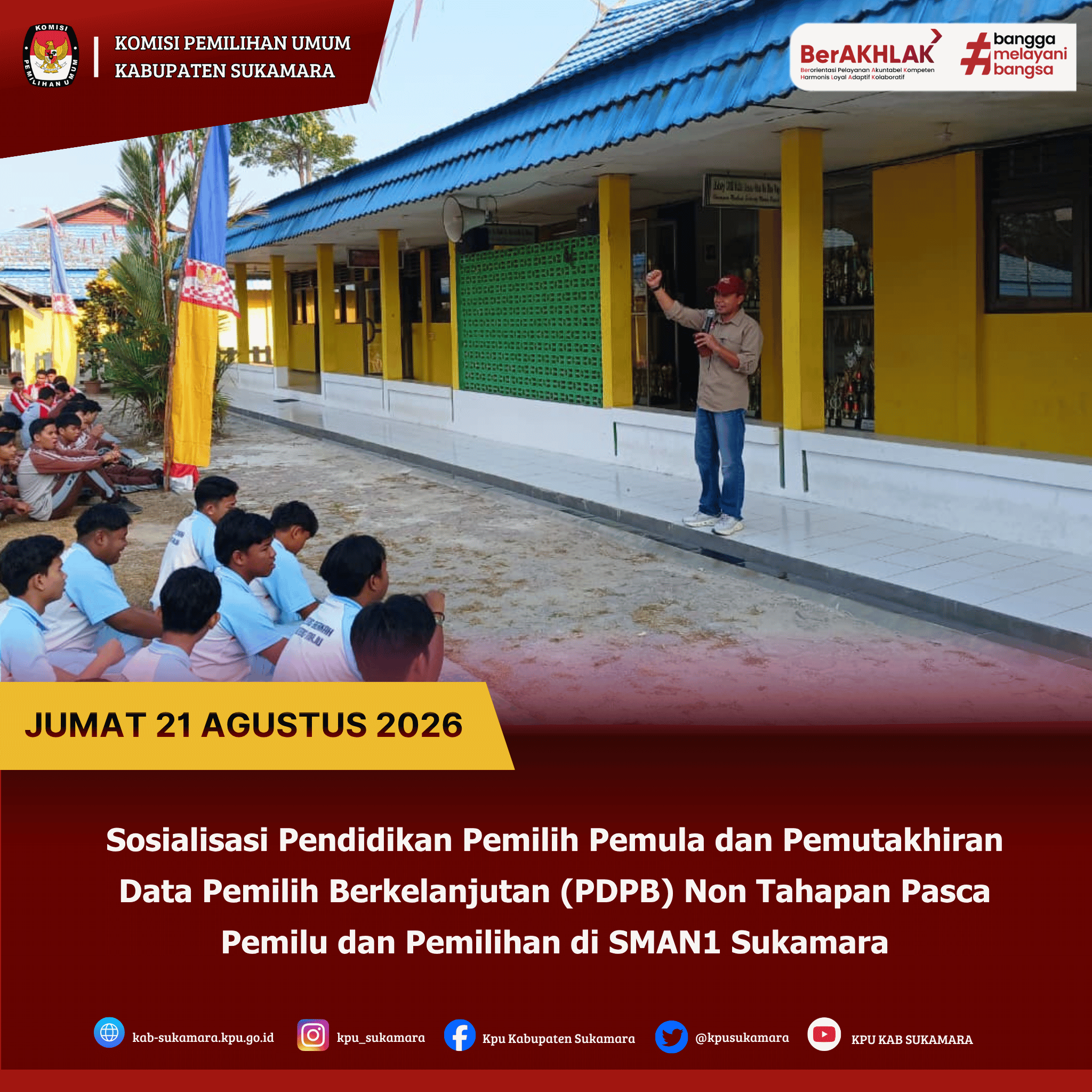 Sosialisasi Pendidikan Pemilih Pemula di SMAN1 Sukamara